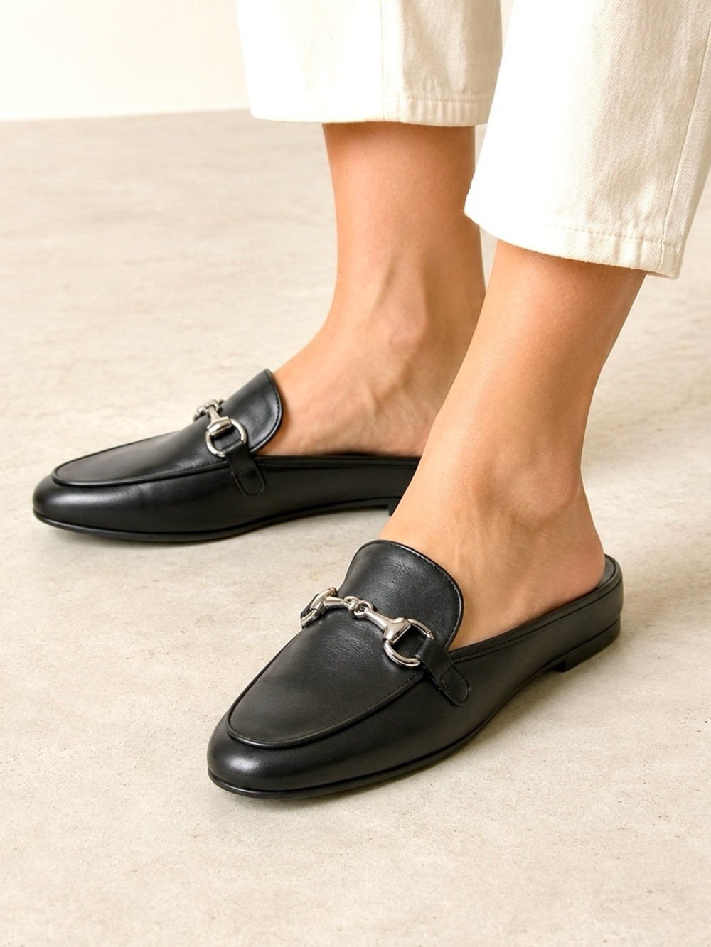 VIONIC Snug Adeline mule slide comfort classic Leather metallic horsebit size 6M